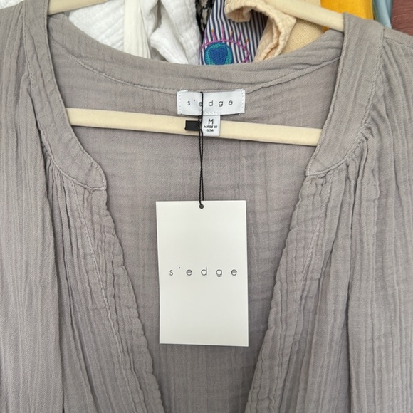 edge Gray Ribbed Blouse - Picture 4 of 5